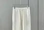 Drawstring Waist Plain Cropped Straight Leg Suit Pants