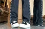 Low Rise Checkerboard Panel Loose Fit Jeans