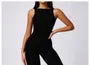 Sleeveless Plain Backless Flared Jumpsuit
