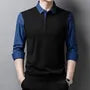 Mock Two-Piece Long-Sleeve Striped Panel Shirt