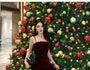 Spaghetti Strap Plain Glitter Tiered Velvet A-Line Evening Dress
