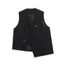 V-Neck Unwashed Asymmetrical Button Denim Vest