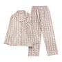 Couple Matching Pajama Set: Long-Sleeve Plaid Top + Pants