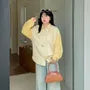 [XL-4XL] Long Sleeve Collared Striped Panel Shirt