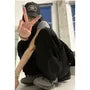 Mid Waist Plain Drawstring Cargo Baggy Pants
