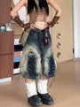 Mid Rise Washed Wide Leg Jorts