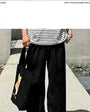 Drawstring-Waist Straight-Cut Loose Pants
