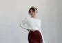 High Waist Plain Slit Pencil Knit Skirt (Various Designs)