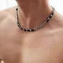 Faux Leather  Chain Necklace