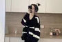 Maternity V-Neck Striped Cardigan