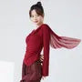 Long-Sleeve Crew Neck Plain Dance Crop Top