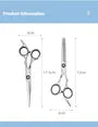 Stainless Steel Hair Scissors (Various Designs) / Hair Comb / Cleaning Cloth / Set