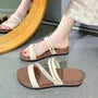 Platform Rhinestone Slide Sandals