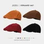 Plain Faux Suede Flat Cap