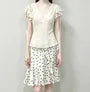 Short Sleeve V-Neck Plain Chiffon Slim-Fit Blouse