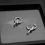 Interlocking Oval Alloy Drop Earring / Clip On Earring
