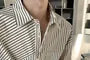 Long-Sleeve Striped Asymmetrical Shirt