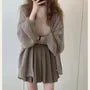 Lantern Sleeve Knit Cardigan