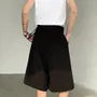 High Waist Pleated Wide Leg Shorts With Double Belt