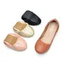 Foldable Plain Faux Leather Flats