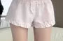 Low Waist Plaid Bow Ruffle Lounge Shorts