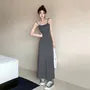 Spaghetti Strap Plain Maxi A-Line Dress