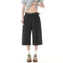 Mid Rise Plain Wide Leg Shorts