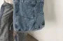 Washed Panel Denim Backpack Tote