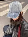 Distressed Denim Baseball Cap