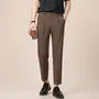 Mid Rise Plain Crop Straight Leg Pants