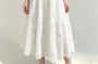 Eyelet Lace Short-Sleeve Midi A-Line Dress