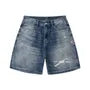Washed Distressed Denim Shorts