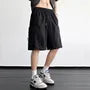 Drawstring Waist Plain Cargo Shorts