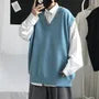 V-Neck Plain Knit Sweater Vest