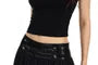 Low Rise Plain Sequin Double Breasted Panel Mesh Mini A-Line Skirt
