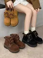 Lace-Up Platform Short Boots
