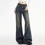 Low Waist Washed Flared Jeans
