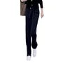 Drawstring Waist Plain Straight Leg Pants