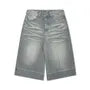 Low Rise Washed Denim Shorts