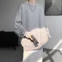 Round Neck Plain Embossed Sweatshirt