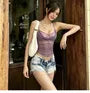 Cutout Sheer Crop Camisole Top