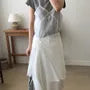 Set: Spaghetti Strap V-Neck Plain Mesh Midi A-Line Dress + Wrap Skirt