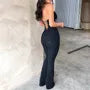 Halter V-Neck Plain Jumpsuit