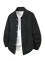 Long-Sleeve Button-Up Plain Shirt