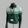 Short-Sleeve Collared Two Tone Polo Shirt