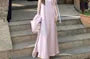 Long-Sleeve Plain Shirt / Spaghetti Strap V-Neck Maxi Sundress