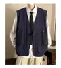 V-Neck Two Tone Pocket Detail Zip Vest