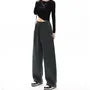 Mid Rise Plain Wide Leg Pants