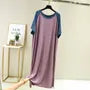Short-Sleeve Crewneck Raglan Maxi T-Shirt Dress