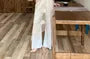 Sleeveless Stand Collar Asymmetrical Slit Lace A-Line Dress / Elastic Waist Plain Wide Leg Pants